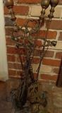 Vintage and unique fireplace tool set