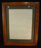 53 - General Joe Wheeler's certificate of qualification to practice law in TN. Shelby County, 1862 in frame, 26 x 32