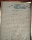 83 - Framed Letter - Memphis, Holly Springs, Okolona and Selma Railroad, N.B. Forrest President Columbus, MS. Dec. 8th, 1870, signed by Col. Fontaine, 12 x 10.