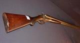 168 - 12 ga. Double barrel shotgun with rabbit ears, made in Belgium by Royal Sun Works, ca. 1870.