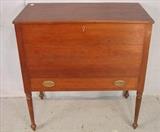 124 - Primitive cherry chest, 38in. T, 37in. W, 20in. D.