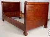 133 - Solid mahogany Empire three fourths size day bed, all original, ca. 1850.