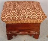 126 - Rosewood Victorian foot stool with lift seat, ca. 1870, 15in. T.
