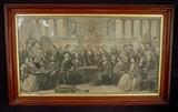 152 - Early Victorian still engraving in original walnut frame, 40 x 25.