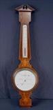 203 - Mahogany inlayed barometer, 39in. L, 10in. W.
