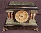 202 - Seth Thomas mantle clock, 12in. T, 17in. W.