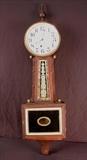 204 - Walnut banjo clock, 10in. L, 10in. W.
