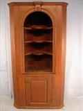 219 - Early primitive pine corner cabinet, ca. 1800m some repairs, 87in. T, 47in. W, 19in. D.
