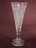 253 - American brilliant cut glass trumpet vase, 12in. T, 4in. Dia.