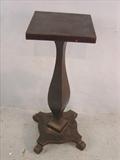 217 - Mahogany empire pedestal with scroll feet, 35in. T, 13in. Square