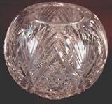 254 - Cut glass rose bowl, 5in. T, 6in. Dia.
