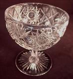 260 - Brilliant cut glass compote, 6in. T, 5in. Dia.