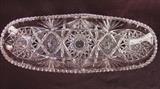 256 - Brilliant cut glass celery dish, 2in. T, 12in. L, 5in. W.