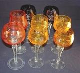 265 - 8 cut Bohemian glasses.