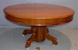 322 - Oak dining room table, needs restoration.