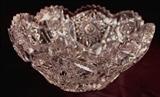 264 - Brilliant cut glass bowl, 3.5in. T, 8in. Dia.