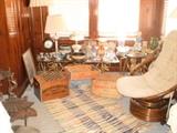 old crates, old glassware cookie jars etc