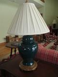 DEEP BLUE CHINESE PORCELAIN GINGER LAMP 