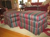 (PAIR) STRIPPED OTTOMAN ON COASTERS 