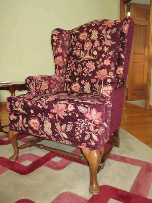 QUEEN ANN STYLE WING BACK CHAIR  PENNSYLVANIA HOUSE FURNITURE COMPANY
