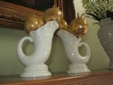 VINTAGE PAIR OF CORNUCOPIA VASES LENOX CHINA 