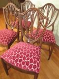 MAHOGANY HEPPLEWHITE-STYLE SHIELD BACK CHAIRS  SET OF 4
