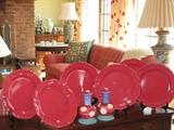 DEEP ROSE DINNER PLATES / CHARGERS