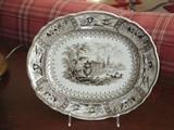 Brown Transferware Platter Mayer Canova
