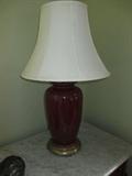 BURGANDY PORCELAIN URN LAMP
MOUNTED ON BASE
