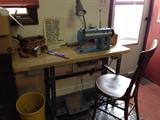 Commercial quality sewing machine with containers of sewing supplies!