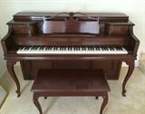 Janssen 1950's walnut upright Piano, tuned & in perfect condition!