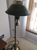 Green tole lamp