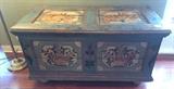 Antique painted German dowry chest, c1825 (reduced)