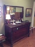 Antique dresser with swing mirror (matching 4 poster bed, too)