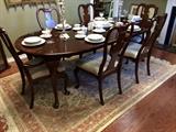 Oval mahogany table with 6 chairs