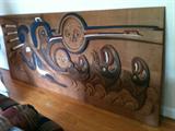 Incredible 9 1/2' x 4' carving by Lawney Reyes, Northwest Indian carver