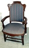 Upholstered side chair, single.