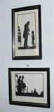 Beautiful suite of black and white silhouettes. Signed by the artist.