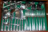 Silver flatware by Bruckmann and Sohne, hallmarked.