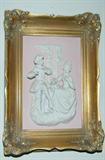 Alt Meissen framed porcelain plaque. No damage.