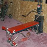 Weight bench in basement.