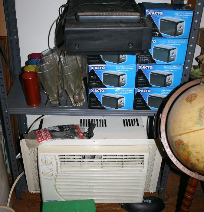 Multiple electric pencil sharpeners and a window air conditioner - yes the time will come!