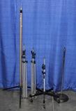 Assorted Studio Light Tripods and Mic Stand