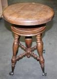Vintage Glass Footed Organ Stool