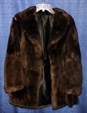 Genuine Mink Dark Brown Fur Coat.