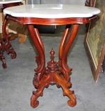 Wood Marble-Top End Table