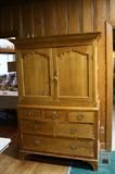 Early 19th Century Pine Linen Press