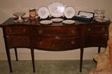 Serpentine Pin Inlay Mahogany Server by Johan Tapp
