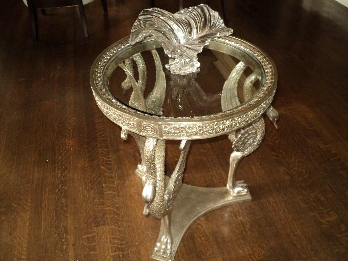 IRON Silver Swan Table!  Simply Beautiful!!!!