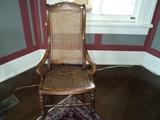 Antique sewing rocker with rattan back and bottom -- in great condition!